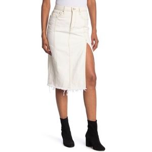 Free People Mambo Denim Midi Skirt, Size 28